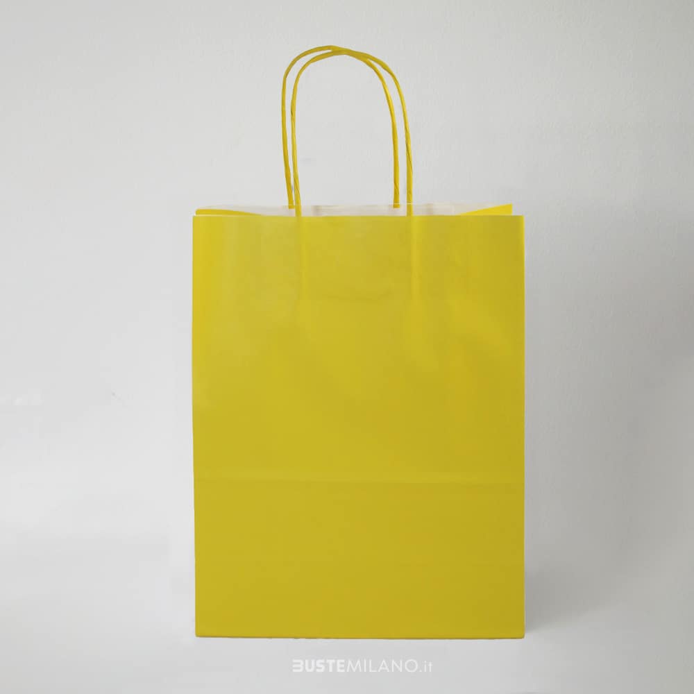 sacca borsa carta colore giallo bustemilano
