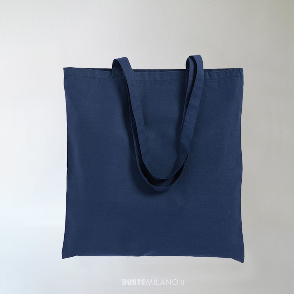 sacchetto tessuto cotone blu bustemilano